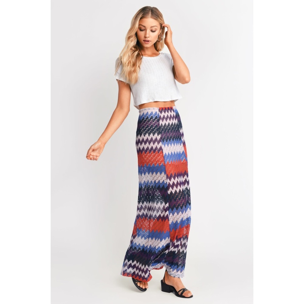 Tobi boho crocheted maxi skirt. L